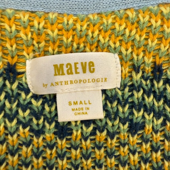Anthropologie Maeve Blue Lemon Knit Vest - Picture 6 of 9